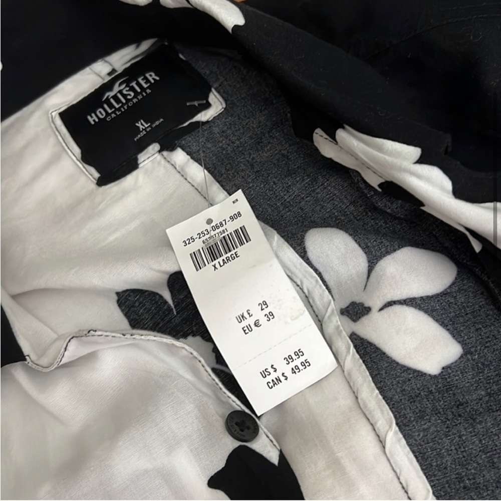 Hollister floral button down shirt